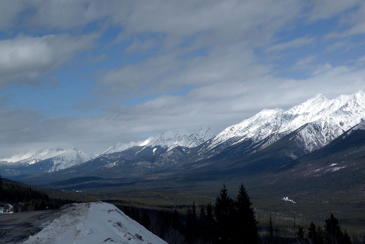 22 Mount Wardle, Mount Selkirk, Split Peak, Mount Daer and Mount Harkin From Highway 93 On Drive From Castle Junction To Radium In Winter
